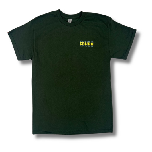 A vibrant green t-shirt adorned with the text "the green" in a bold font.